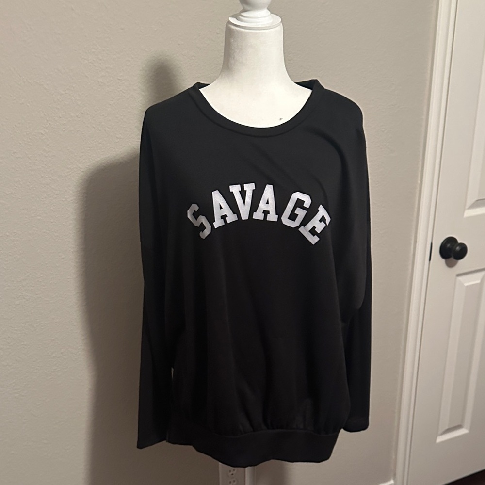Savage Black Crew Neck Sweatshirt